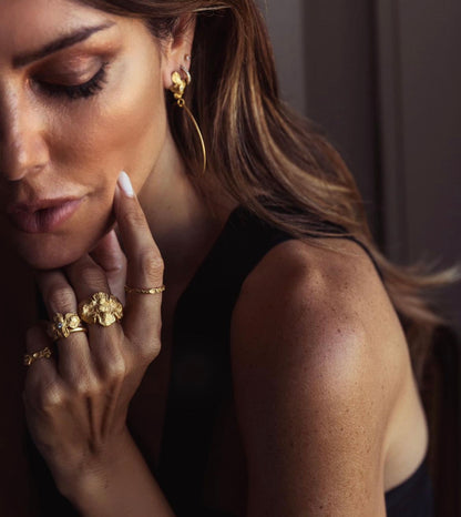 Argolas XL Cruz com pedras