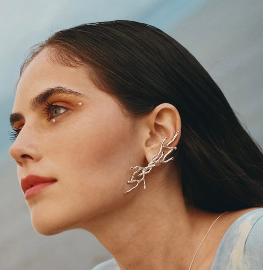 Unique Veil Navy Earring