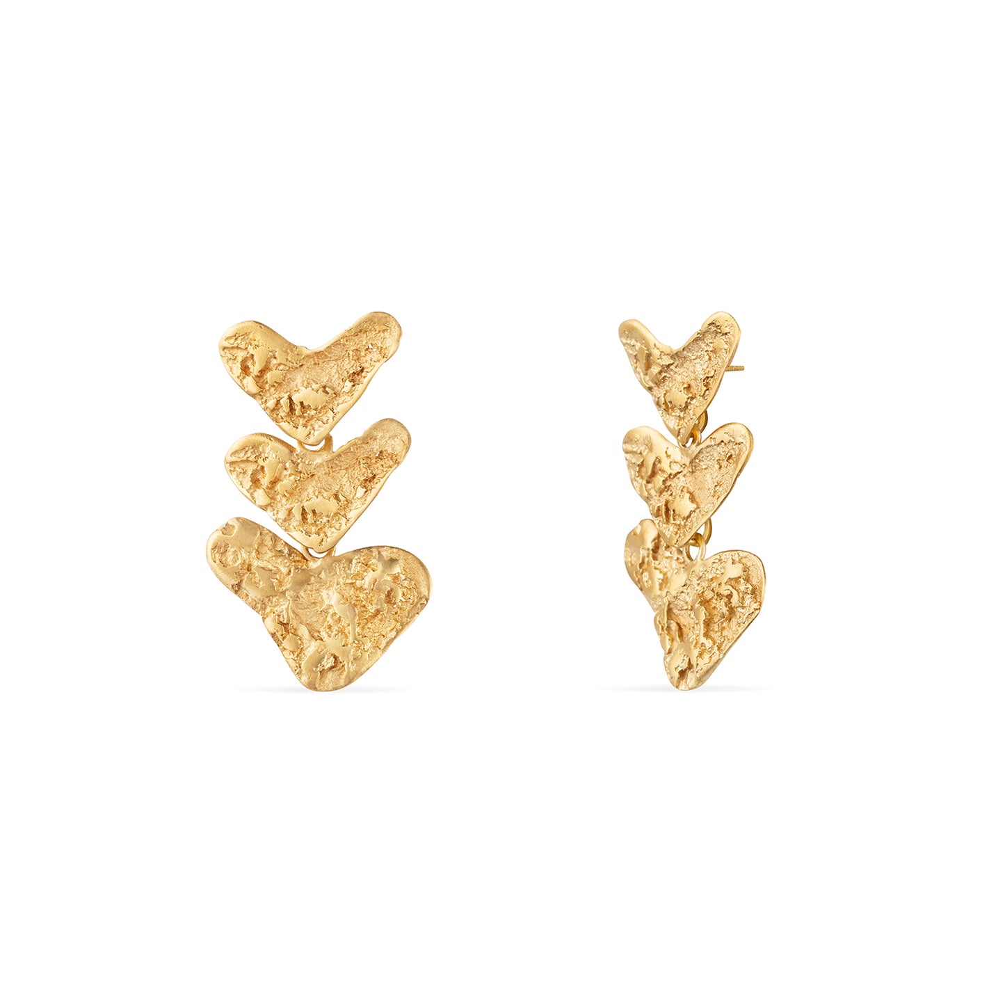 3 heart earrings