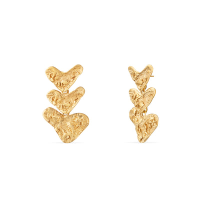3 heart earrings