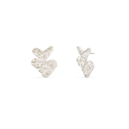 Earrings with 2 hearts