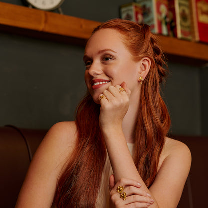 Brincos mini articulados pepita, Flora