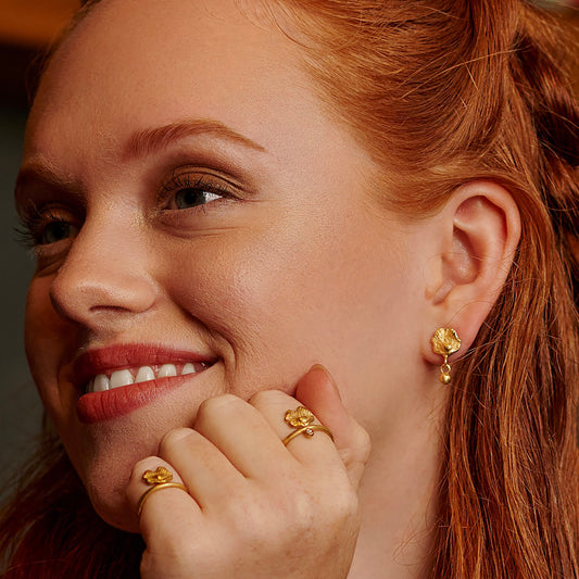 Mini articulated nugget earrings, Flora