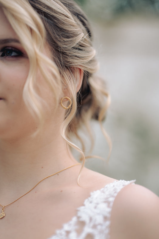 Mini top hoops with stone