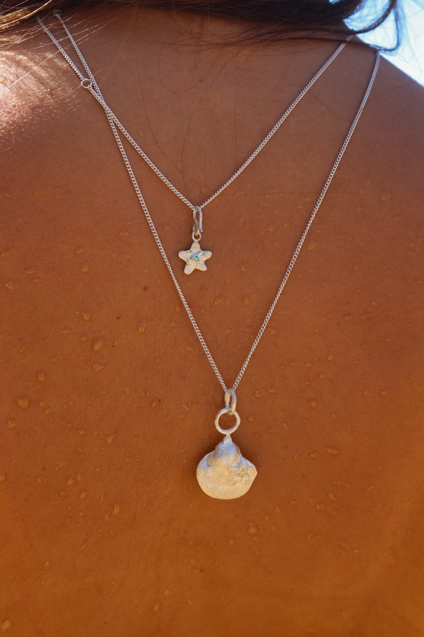 Sunset on the Beach Necklace <mini starfish with stone>