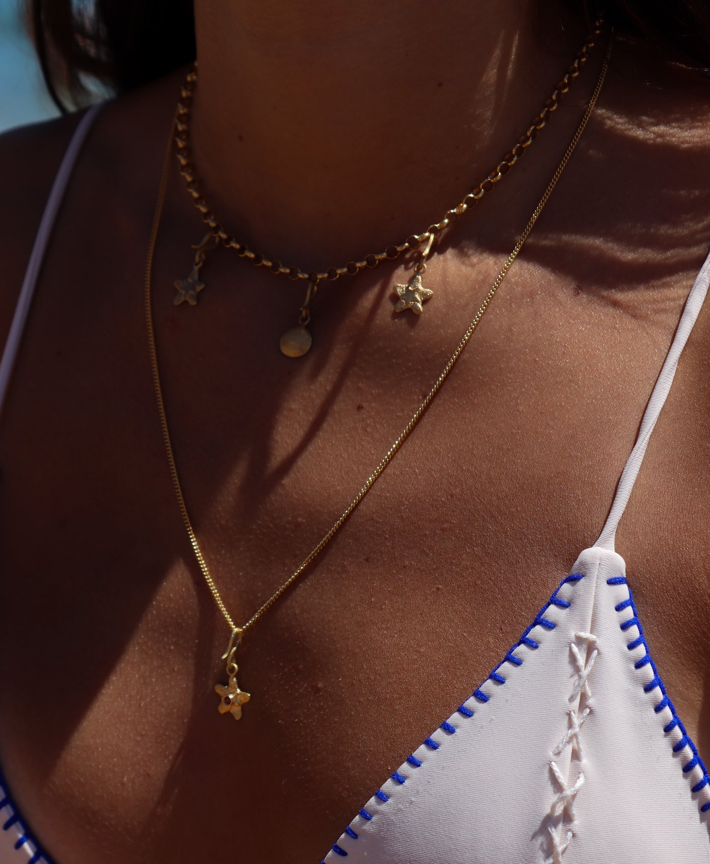 Sunset on the Beach Necklace <mini starfish with stone>