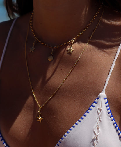 Sunset on the Beach Necklace <mini starfish with stone>
