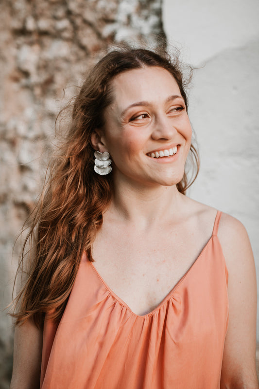 Poppy 3-petal articulated earrings