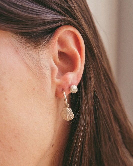 Mini cowrie stud earring