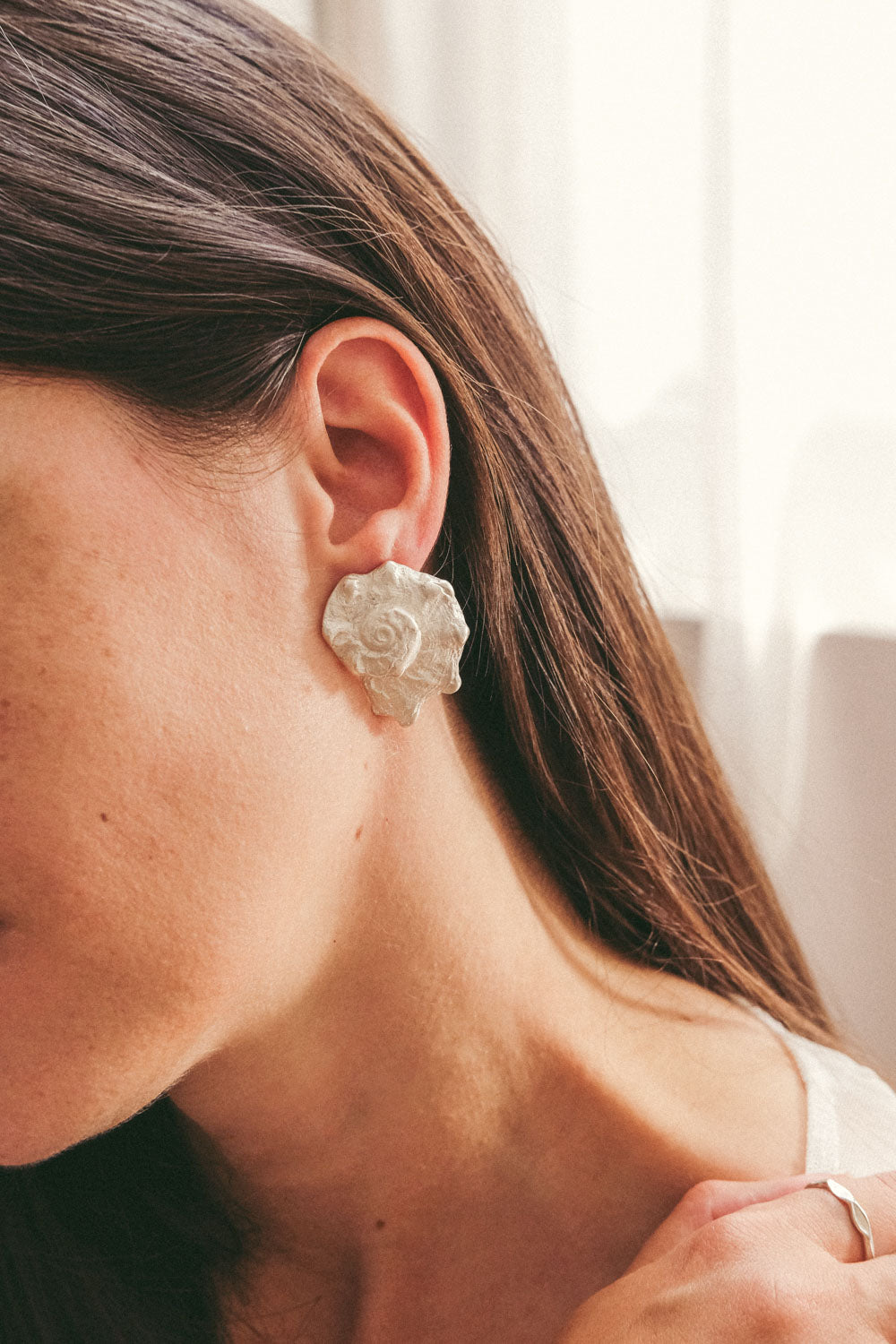 XL seashell earrings with fringes